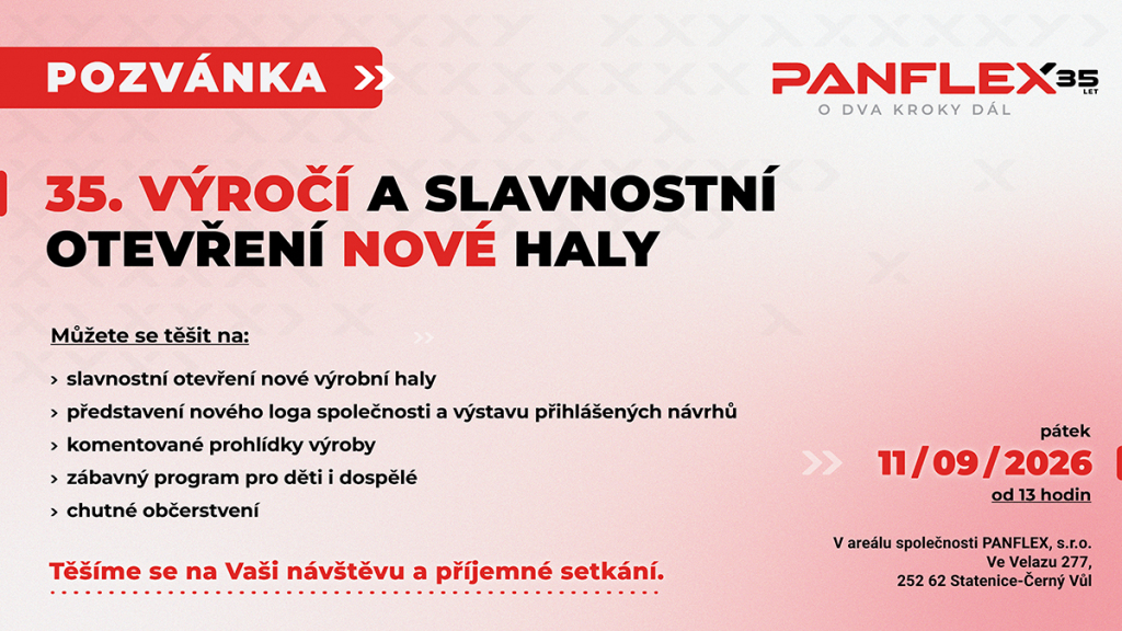 PANFLEX 11.9.2026 oslaví 35. výročí založení společnosti
